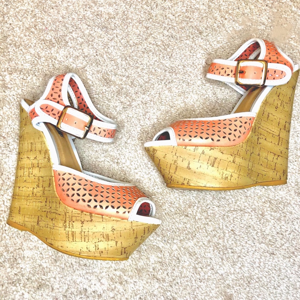 White & Orange Colored Wedge (Forever 21)